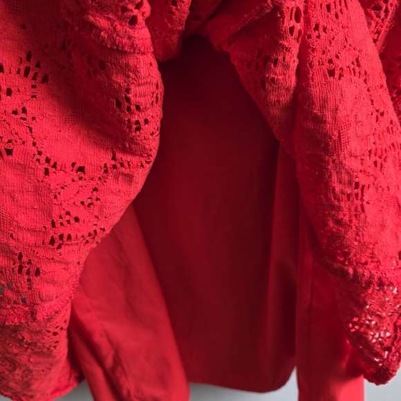 Laura Petites - Elegant Sleeveless Red Lace Dress - Size 12 - Picture 4 of 4